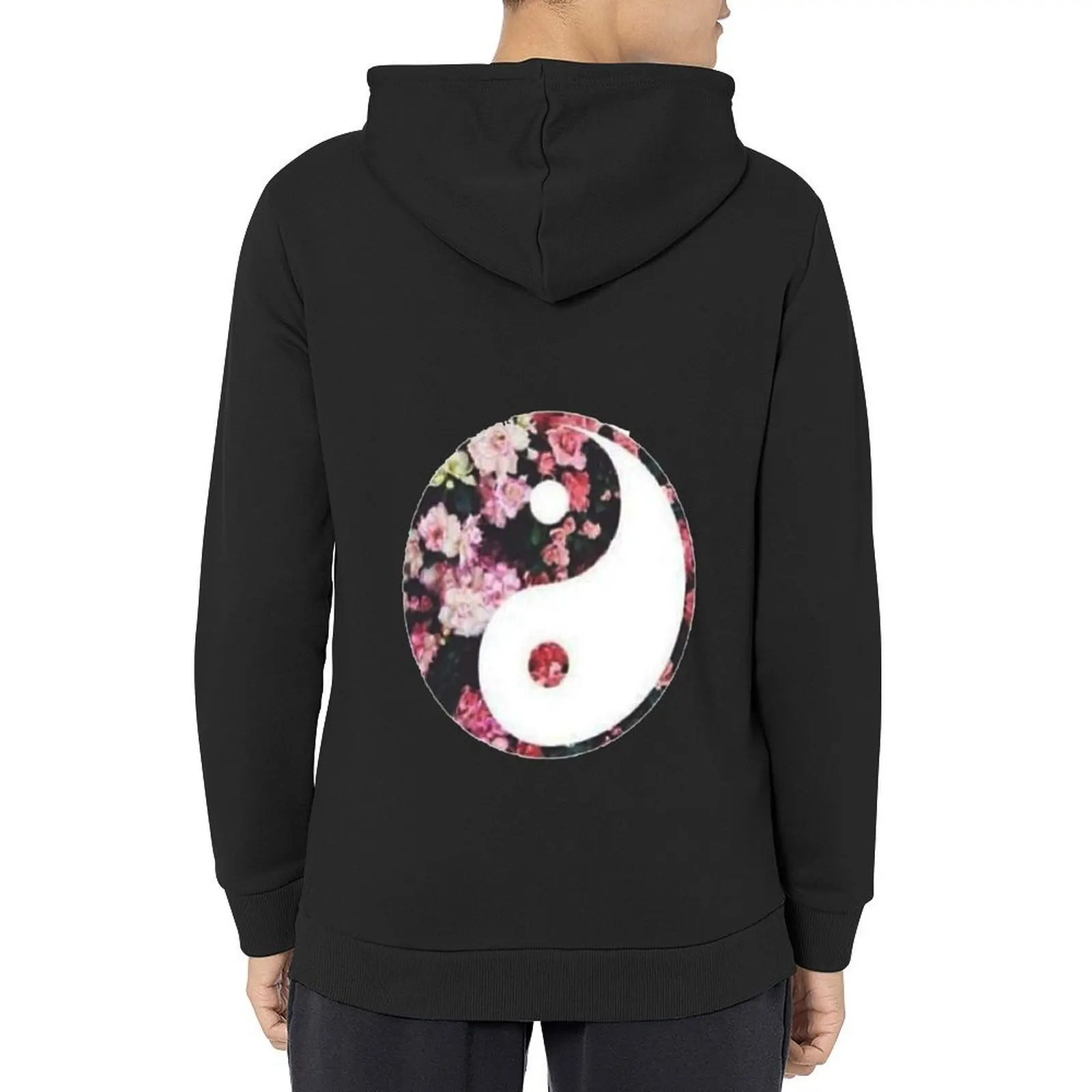 

vintage rose yin and yang Hoodie hooded shirt mens designer clothes autumn clothes mens clothes men hoodie