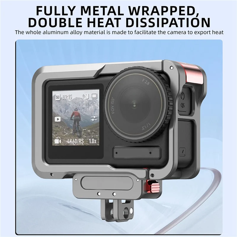 قفص AA60 سريع الإصدار لكاميرا OSMO ACTION 5PRO/4/3 Gopro قابل للطي مع إطار حماية كامل للحذاء البارد