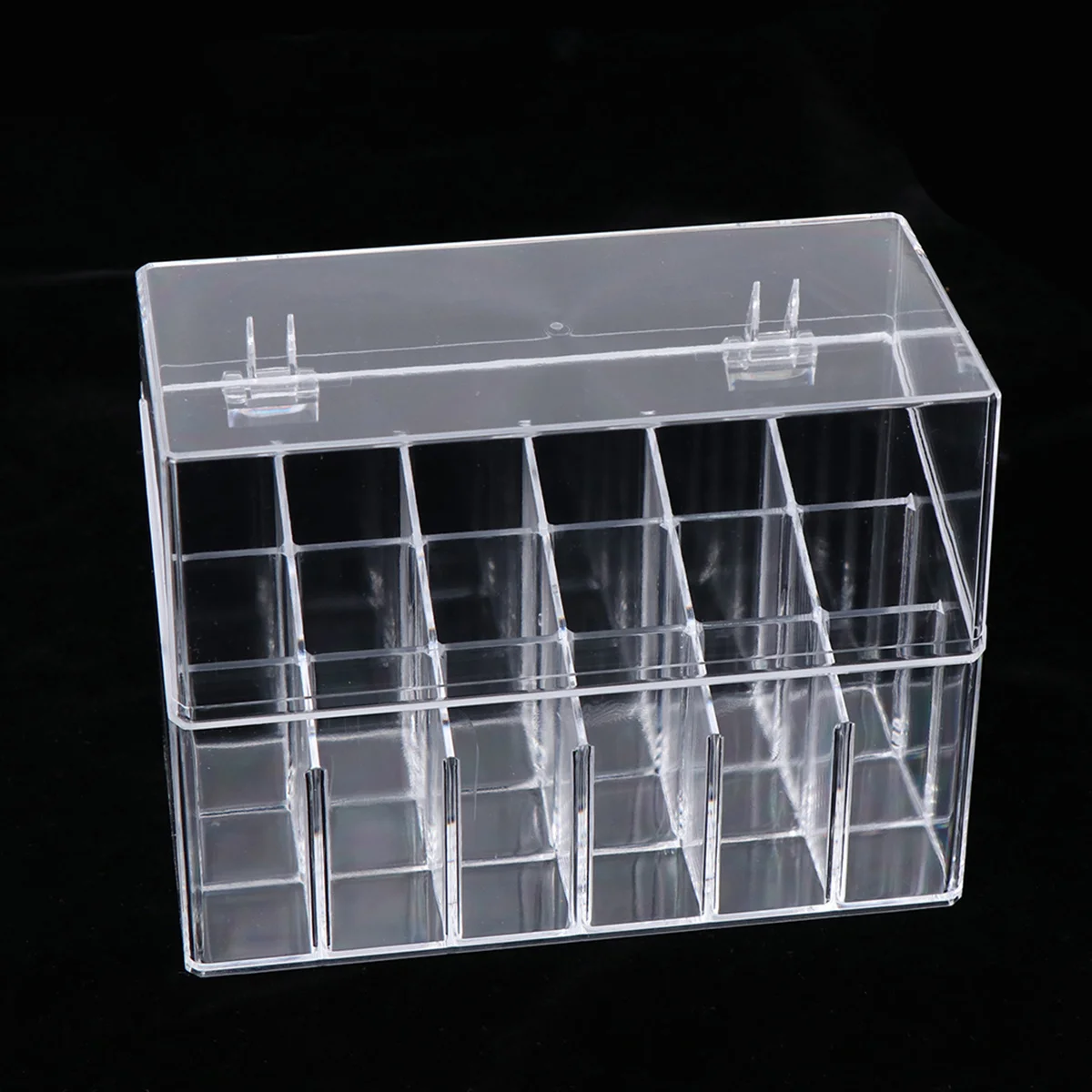 

1Pcs Lipstick Storage Box with 18 Slots Transparent Flip Top Organizer Case for Countertop Dresser Display Storage