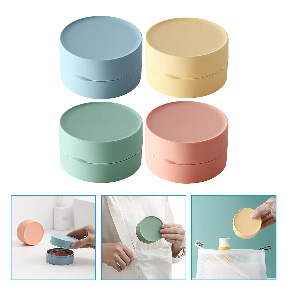 

4Pcs Simple Soap Box Water Draining Dish Storage Container for Bath Kitchen Soap Case Holder Drain Box for Bathroom
