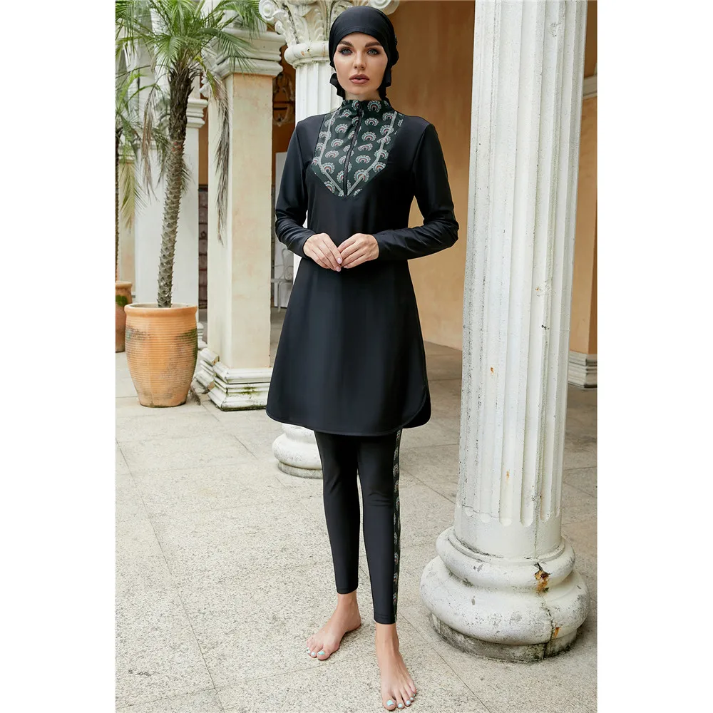 

Burkini Women Muslim Long Sleeve Hijab Swimsuit Islam Bathing Suit Beachwear Arabic Swimwear Swimming Costumes Maillot De Bain