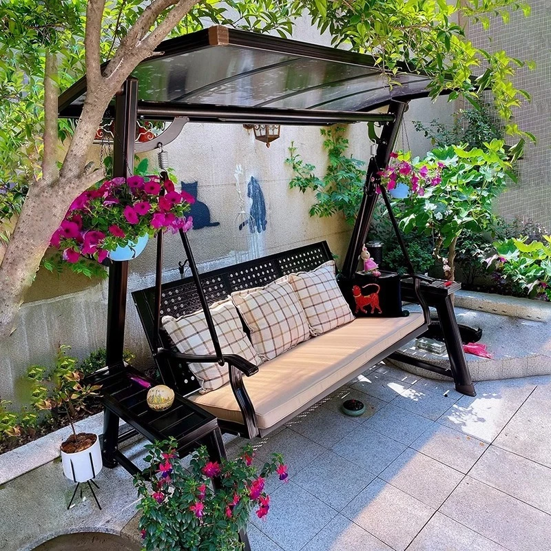 Outdoor swing villa courtyard hanging chair rocking chair outdoor garden balcony solar home Internet celebrity swing