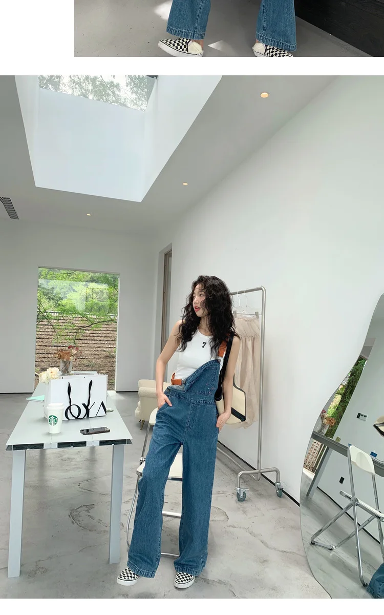 جمبسوت من قماش الدنيم للسيدات أنحف على الجدران، طيات متصلة شابة، مجموعة Allinone رائعة قابلة للغسل