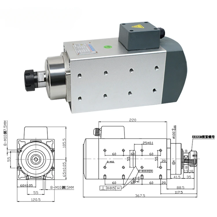 Lathe Machine Tool Spindle 50HZ 7.0N/m High Speed Cnc Spindle Motor for metal working