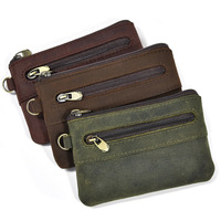 Genuine Leather Zipper Coin Wallet Women Men Cow Leather Mini Short Purse Card Holder Change Purse For Man Clutch Wallets