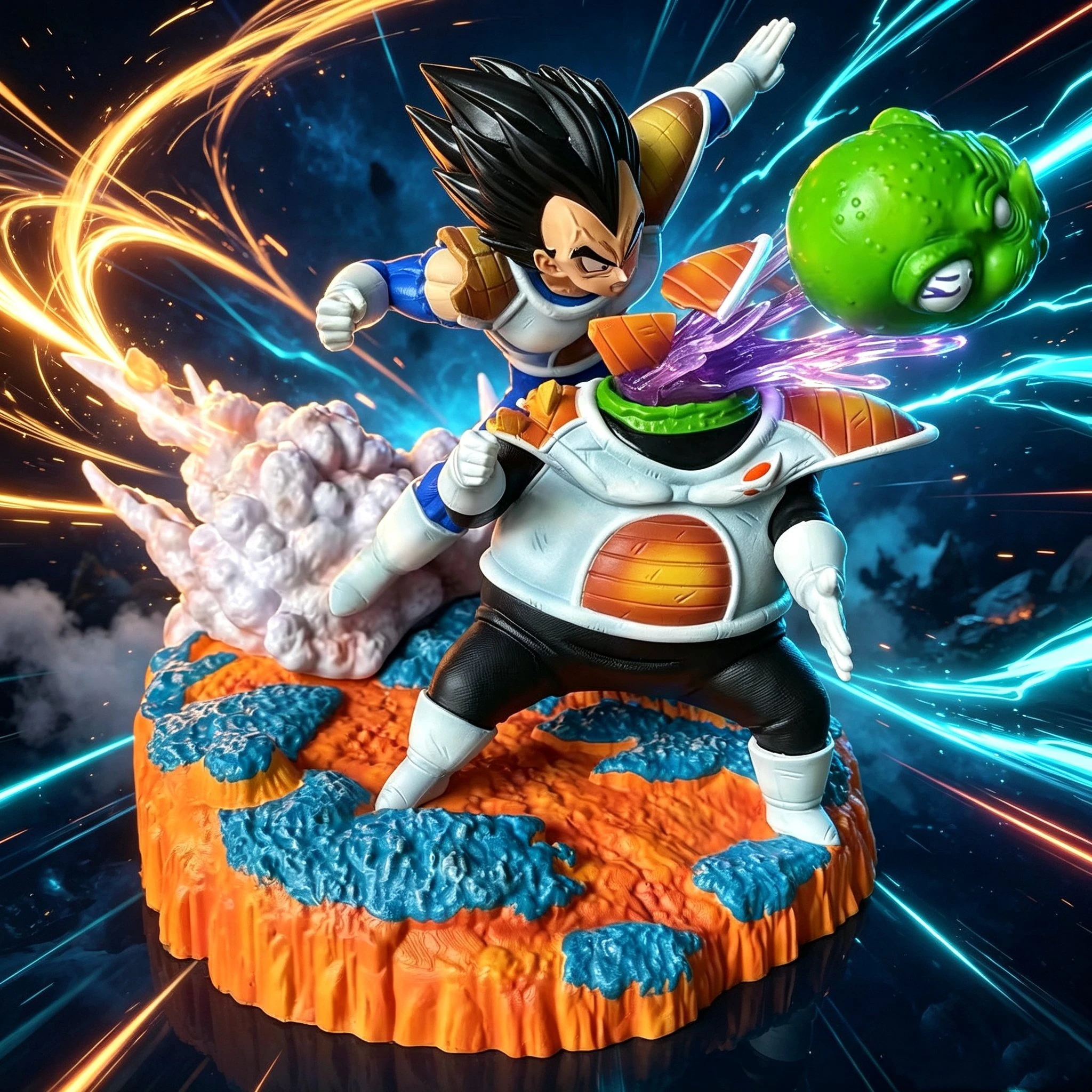21cm/8.26in Anime Dragon Ball Z Figure Vegeta vs Guldo Action Figure Ginyu Force Statue Collectible Model Toys Gift