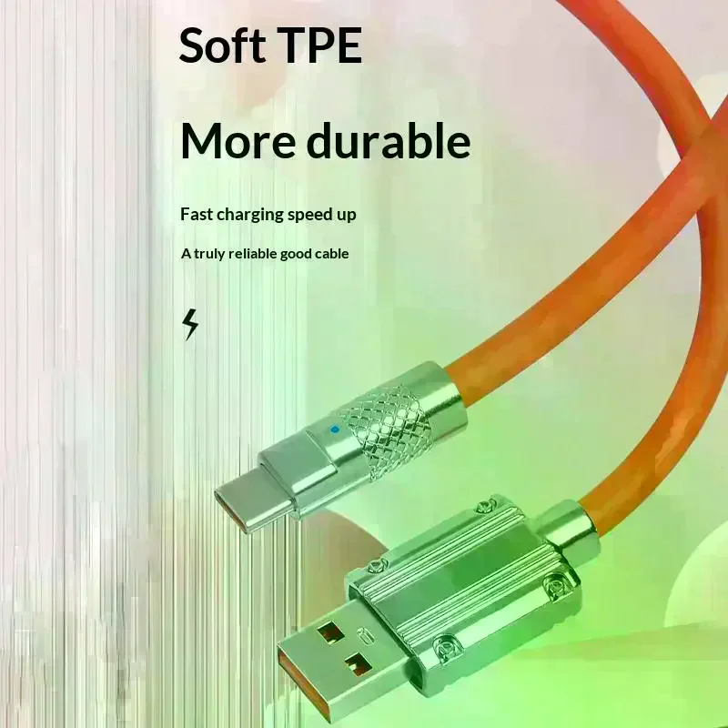 120W USB Cable Fast Charging For Smartphone 1 Meter /2 Meters Type-C Data Cable
