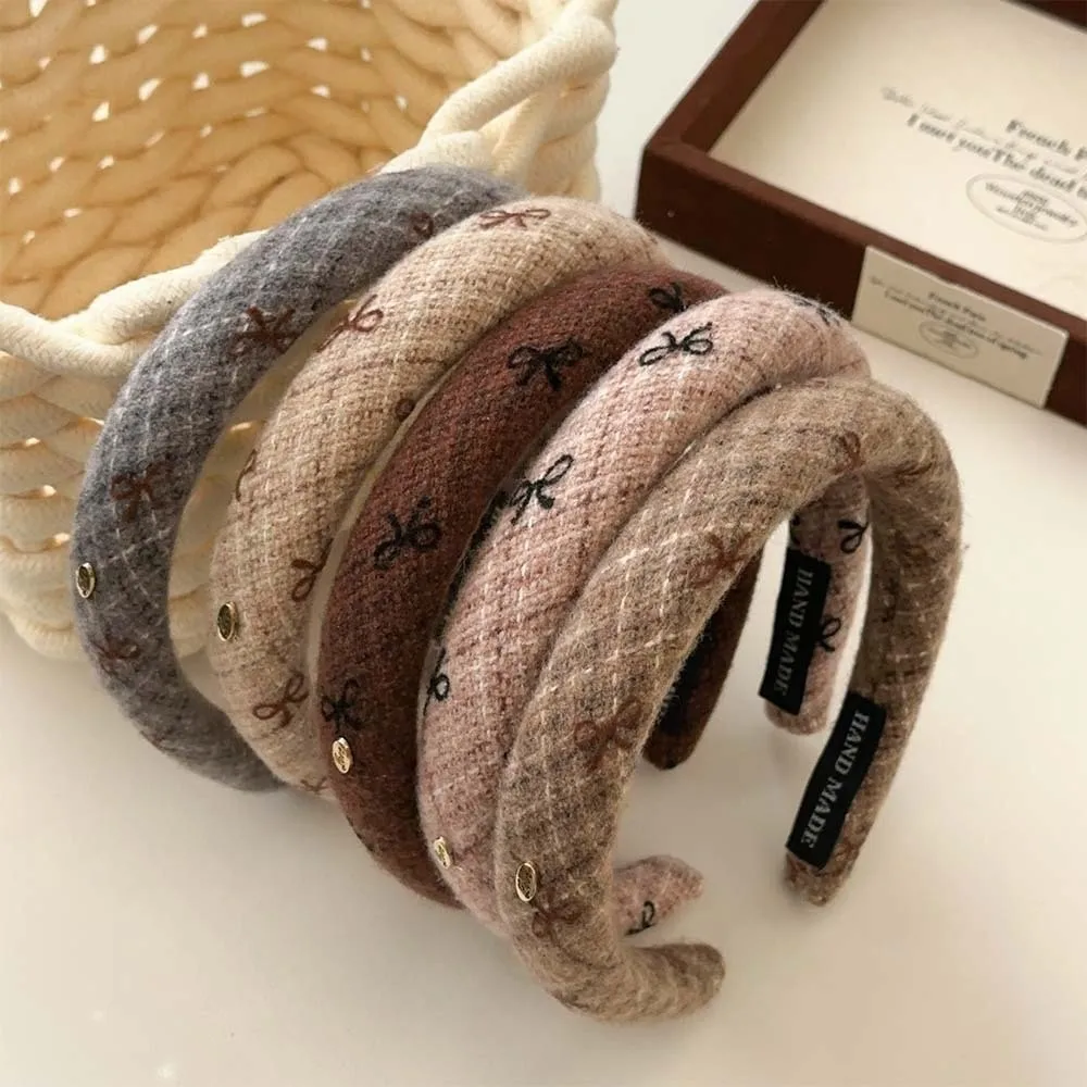 Vintage Butterfly Knot Hair Hoop Flocking Elegant High Cranium Headbands Bow Print Pattern Elevation Skull Top Hairpin Hair Hoop
