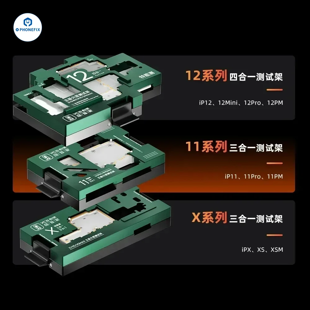 YCS Motherboard Mittlere Schicht Tester Vorrichtung Für iPhone X-16PM Logic Board Oberen und Unteren Rahmen Schichtung Prüfung iSocket werkzeuge