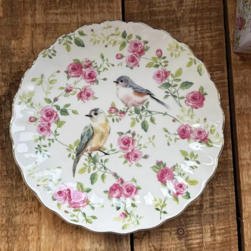 American rural bone china dinner plate European dinner plate Western food inventory Heart  Cak