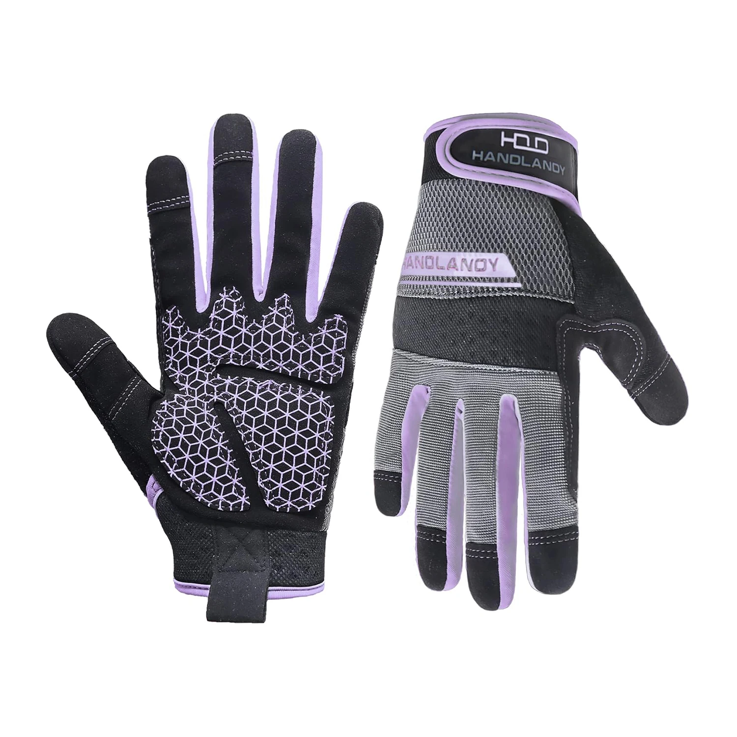 Handlandy luvas de trabalho de segurança feminina utilitário tela sensível ao toque luva de trabalho para quintal jardinagem luvas mecânicas respiráveis