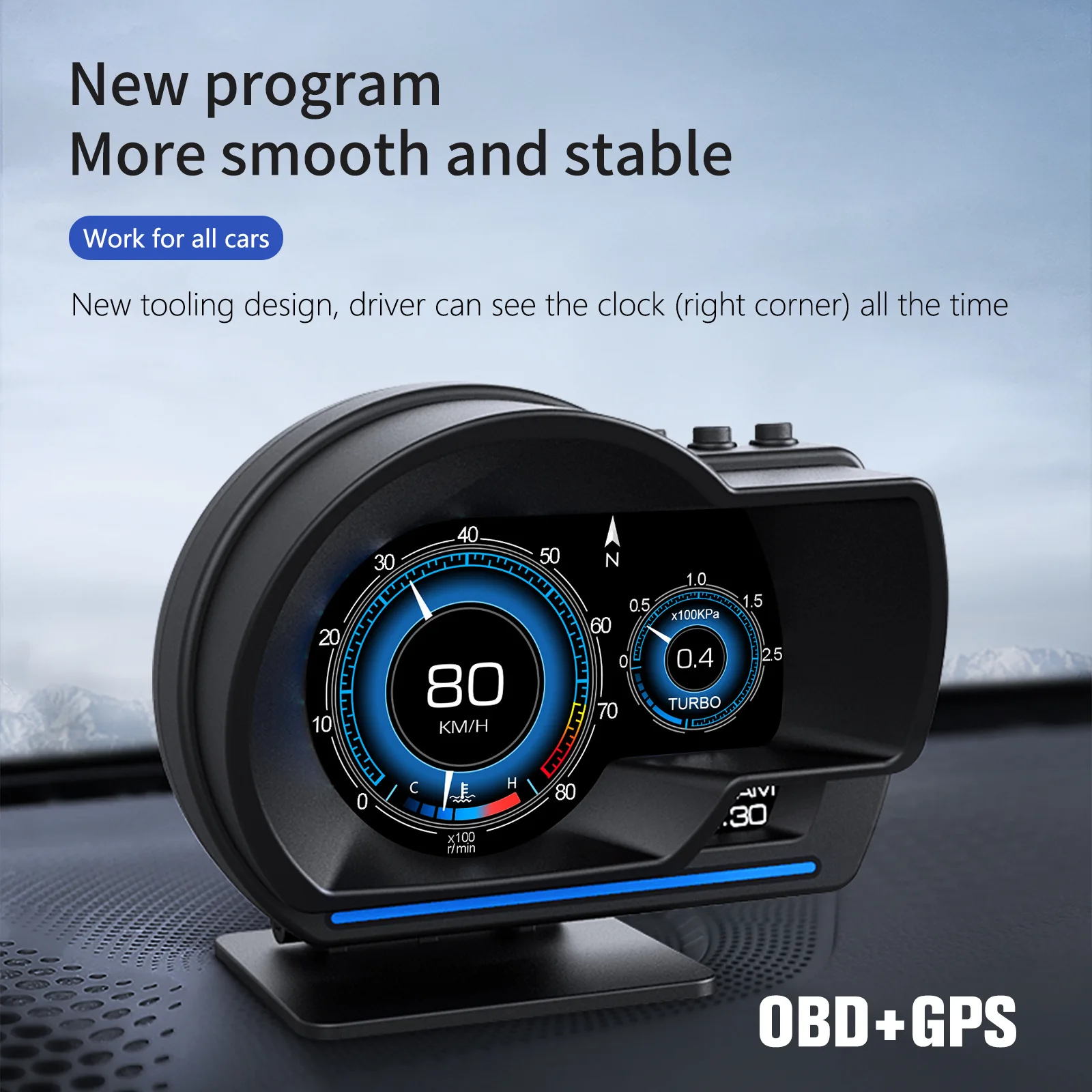 

Автомобильный OBD + GPS Многофункциональный ЖК-инструмент Модификация Проекционный дисплей Детектор Температура воды Турбина Код неисправности