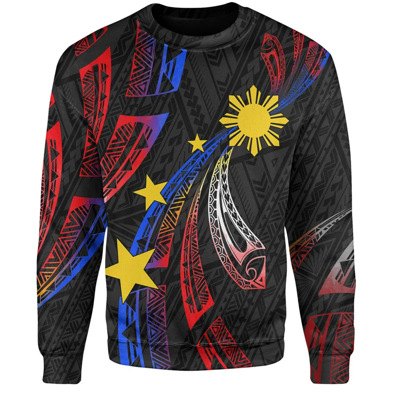 

2024 Philippine Flag Emblem 3d Printing Sweatshirt Pullover Clothes For Men Women Streetwear LongSleeve Tops Oversize Sportwear