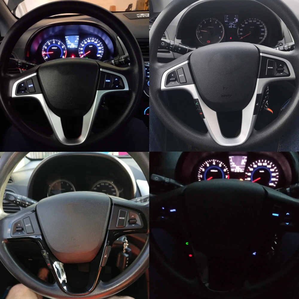 Multi-function Steering Wheel Buttons Audio Volume Music Control Switch Blue Backlight With Bluetooth For Hyundai VERNA SOLARIS