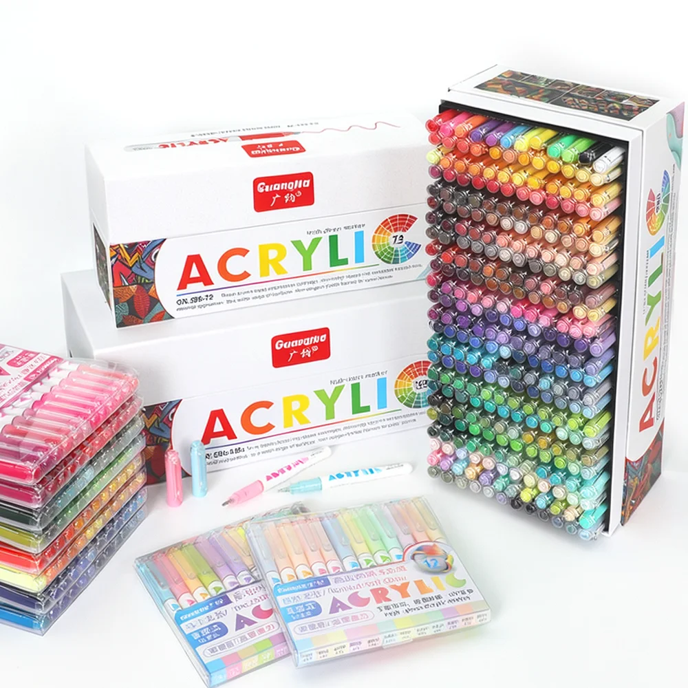 For Guangna Acrylic Paint Markers Professional Drawing Pens Waterproof Pigment Set For Crafting Hand Lettering Artist Supplies