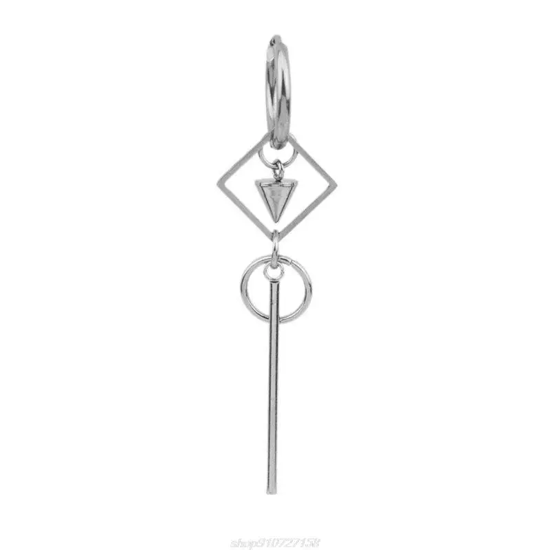 Personalized Long Tassel Pendant Drop Earrings Punk KPOP Boys Korean Earrings Hip Hop Stainless Steel Earrings AR18 22 Dropship