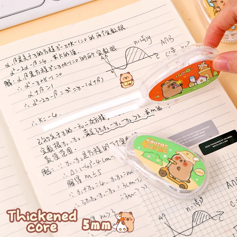 Schattige Cartoon Capybara Correctie Tape Kinderen Briefpapier Draagbare Kawaii Mini Schrijven Juiste Tape Tool Schoolbenodigdheden