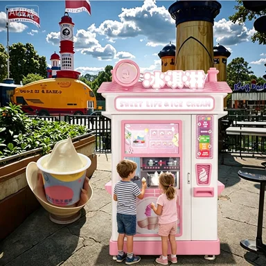 High Productivity New 220V Frozen Yogurt Machine with Milk/Ice Cream Syrup Automatic Flavors for Self-service Retail Business