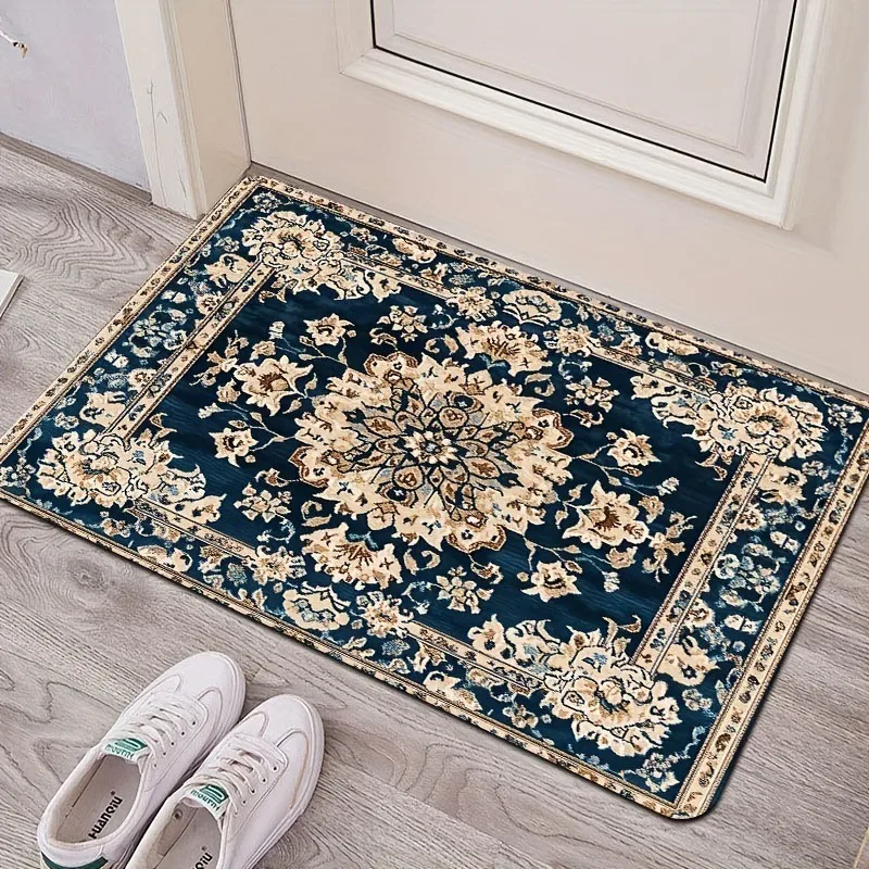 Mandala-Blumenmuster, traditionelle, moderne, böhmische, geometrische Fußmatte, dekorativer, eleganter Teppich für die Heimdekoration im Eingangsbereich
