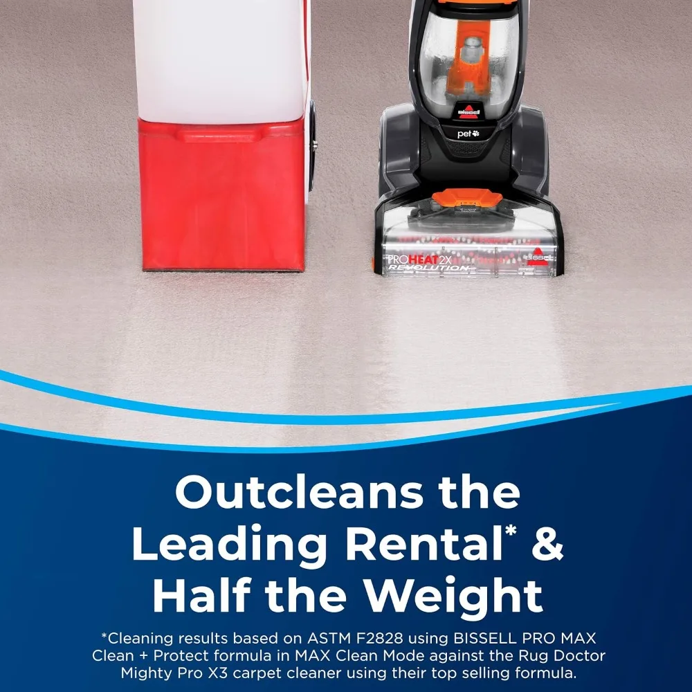 Full Size Upright Carpet Cleaner, Heatwave Technology, Eliminate More Than 90% of Odor-Causing Bacteria, Orange