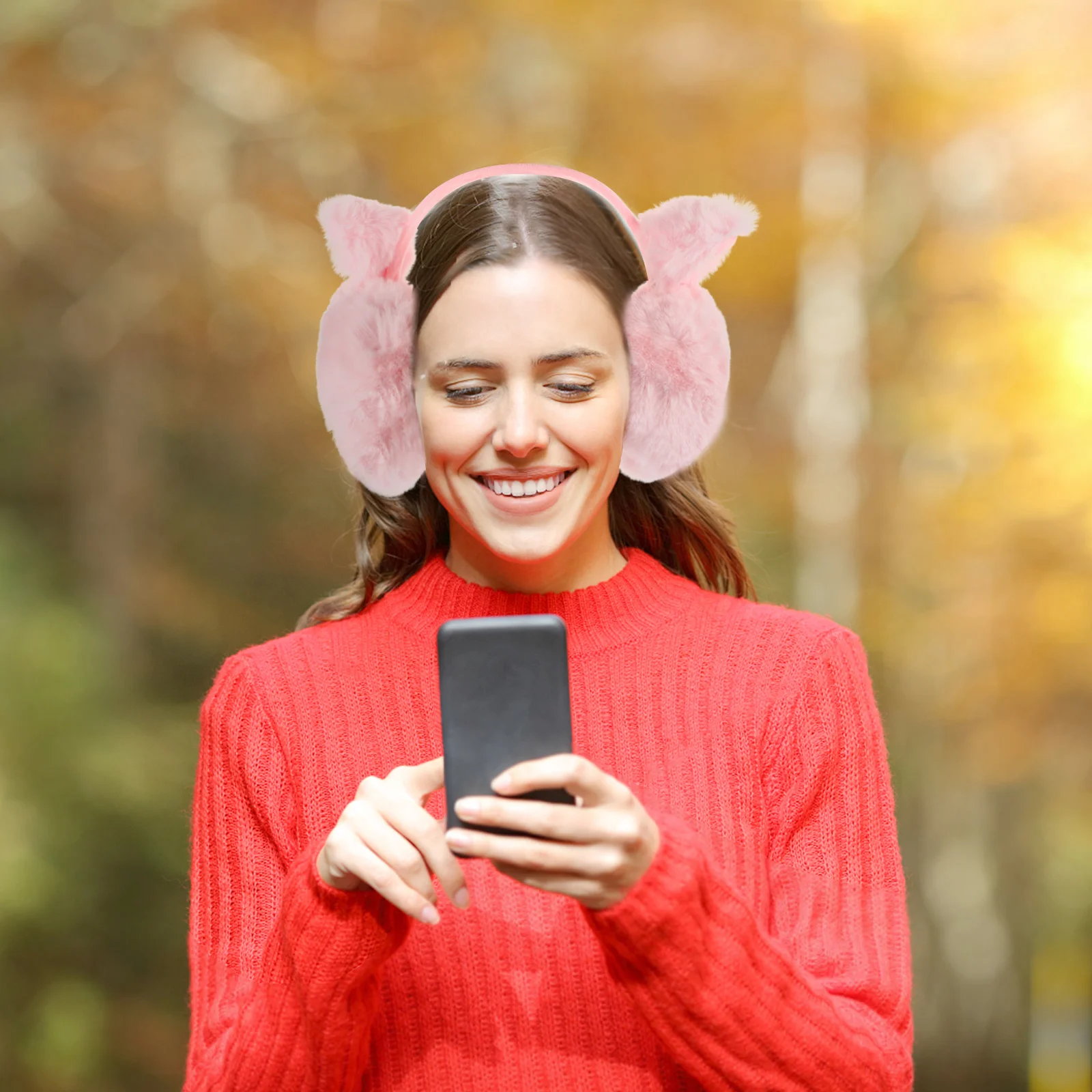 الدافئة آذان القط غطاء للأذنين عقال لفصل الشتاء لطيف طوي غطاء للأذنين خفيفة الوزن المحمولة مريحة الأذن يفشل للنساء الطقس البارد