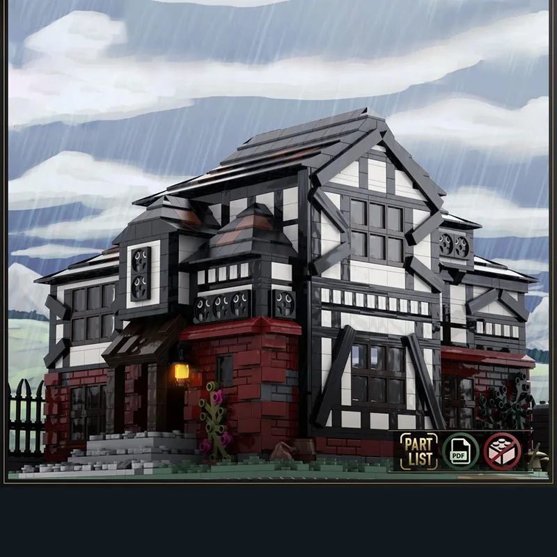 Novos blocos de construção moc, modelos de arquitetura medieval, mobiliário doméstico, brinquedos infantis, presentes, conjunto de montagem diy