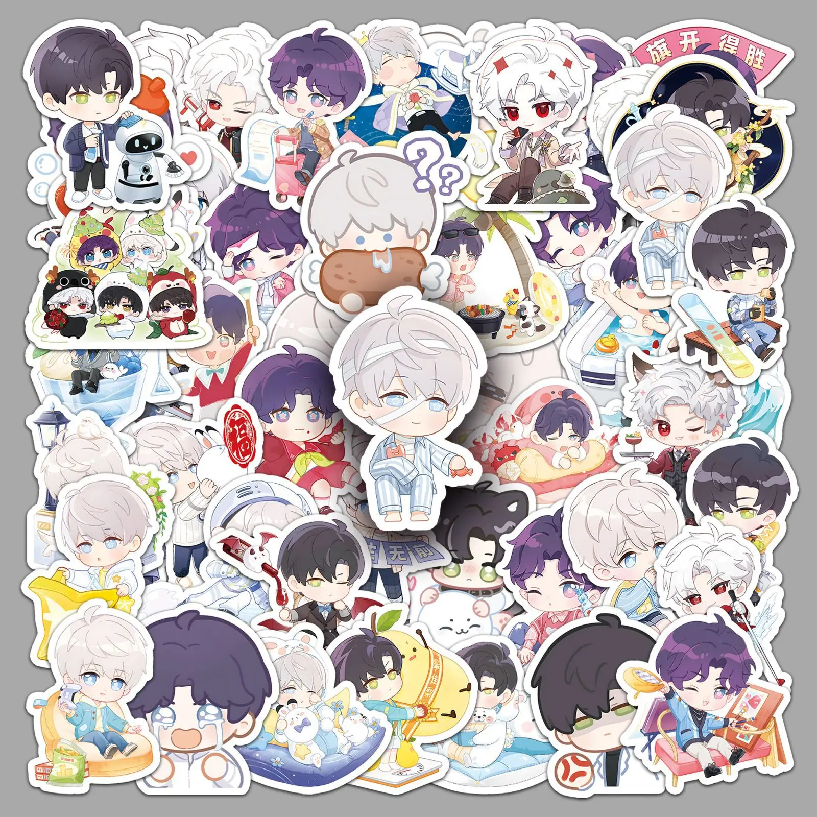

50 Pcs Love and Deepspace Stickers, Chibi Graffiti Style for Phone Laptop Decor, Cute Waterproof Decals of Rafayel & Characters​
