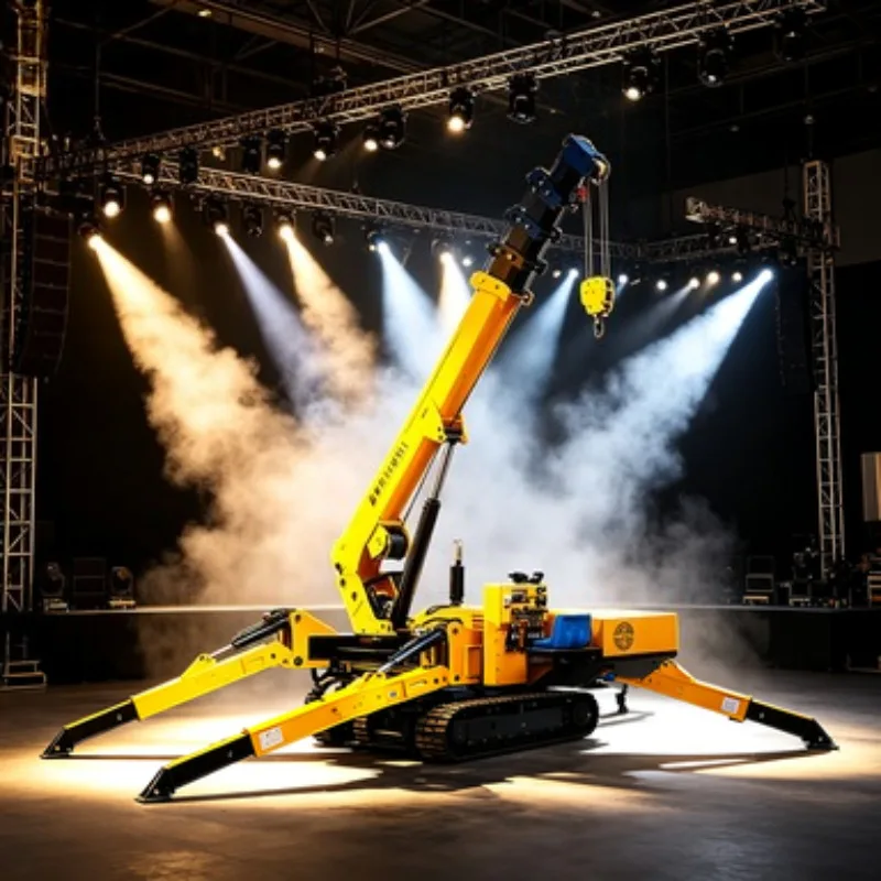 Hydraulic Mini Spider Crawler Crane 5 Ton Telescopic Boom Remote Control Mobile Lift with Fly Jib CE Certified Foldable