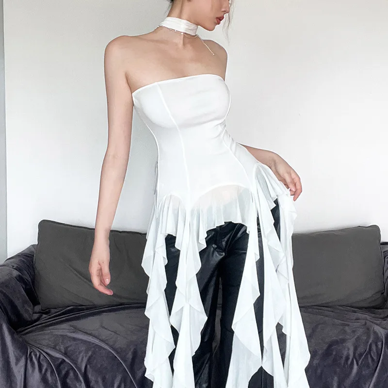 

Ele Knitted Women's Crop Top Spring 2025 Fringed Hem Versatile Godd Sle Thin Fabric Premium Quali Ladies' Faion