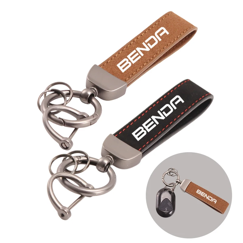 

Motorcycle Accessories High-Grade Keyring Leather Suede Keychain For Benda LFC700 LFC 700 LFC BD700-2
