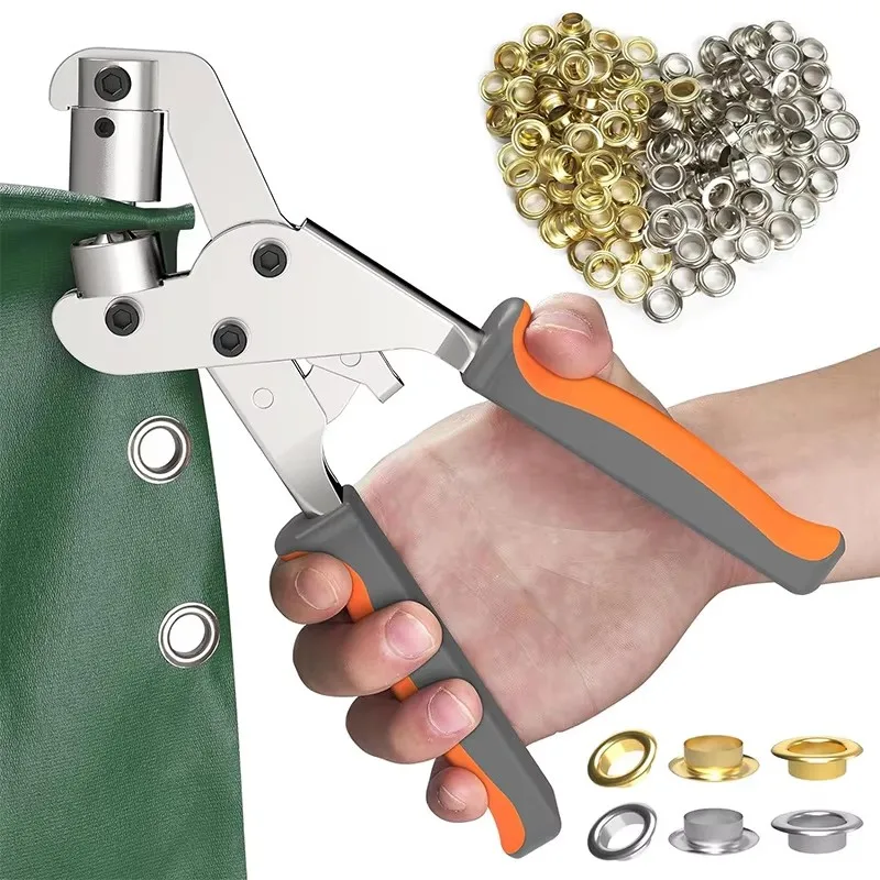 Install Hole Button Pliers Portable Steel Hole Stainless Steel Handheld Hole Puncher With 10mm 300 Sets Of Hole Washers