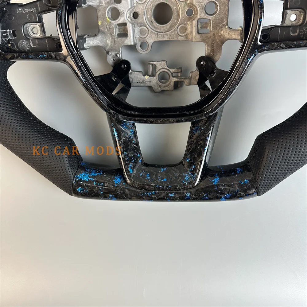 ل 2022 2023 2024 2025 هوندا سيفيك مخصص أسود مزورة ألياف الكربون عجلة القيادة الجلدية المثقبة