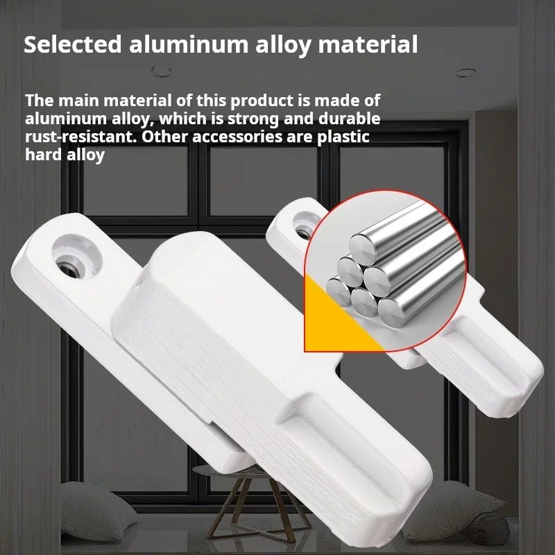 Picture 5: 2PCS T-type Lock Plastic Steel Swing Door Window Lock Push-pull Handle Window Anti-theft Lock Buckle Anti-theft Lock Accessories