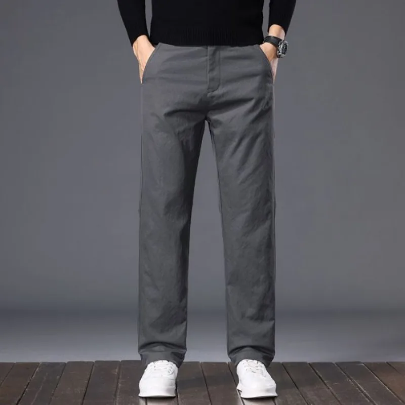 ربيع الخريف نمط جديد فضفاض مستقيم مطاطا رجال الأعمال سراويل تقليدية شعبية سراويل الصيف مريحة متعددة الاستخدامات #2