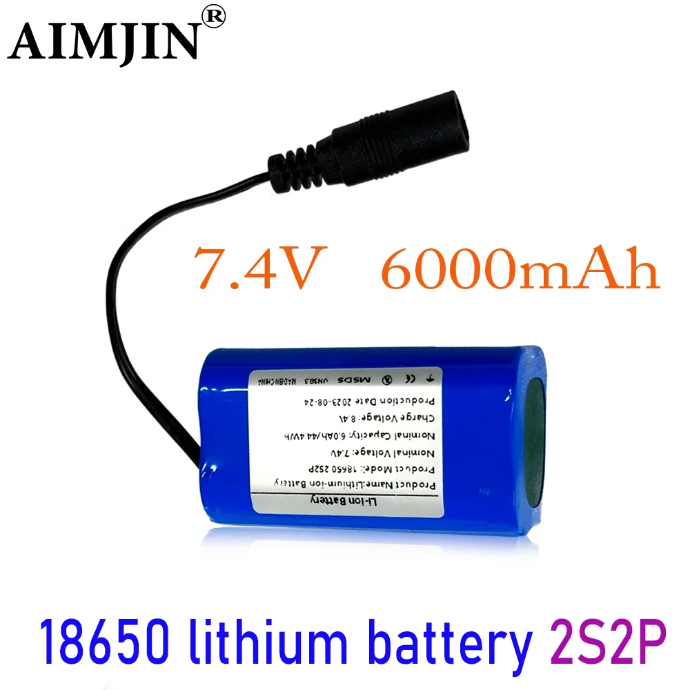 

2S2P 7.4V 6000mAh Lithium Battery Used For T188 T888 2011-5 Remote Control Search Bait Boat Spare Parts RC Toy Accessories