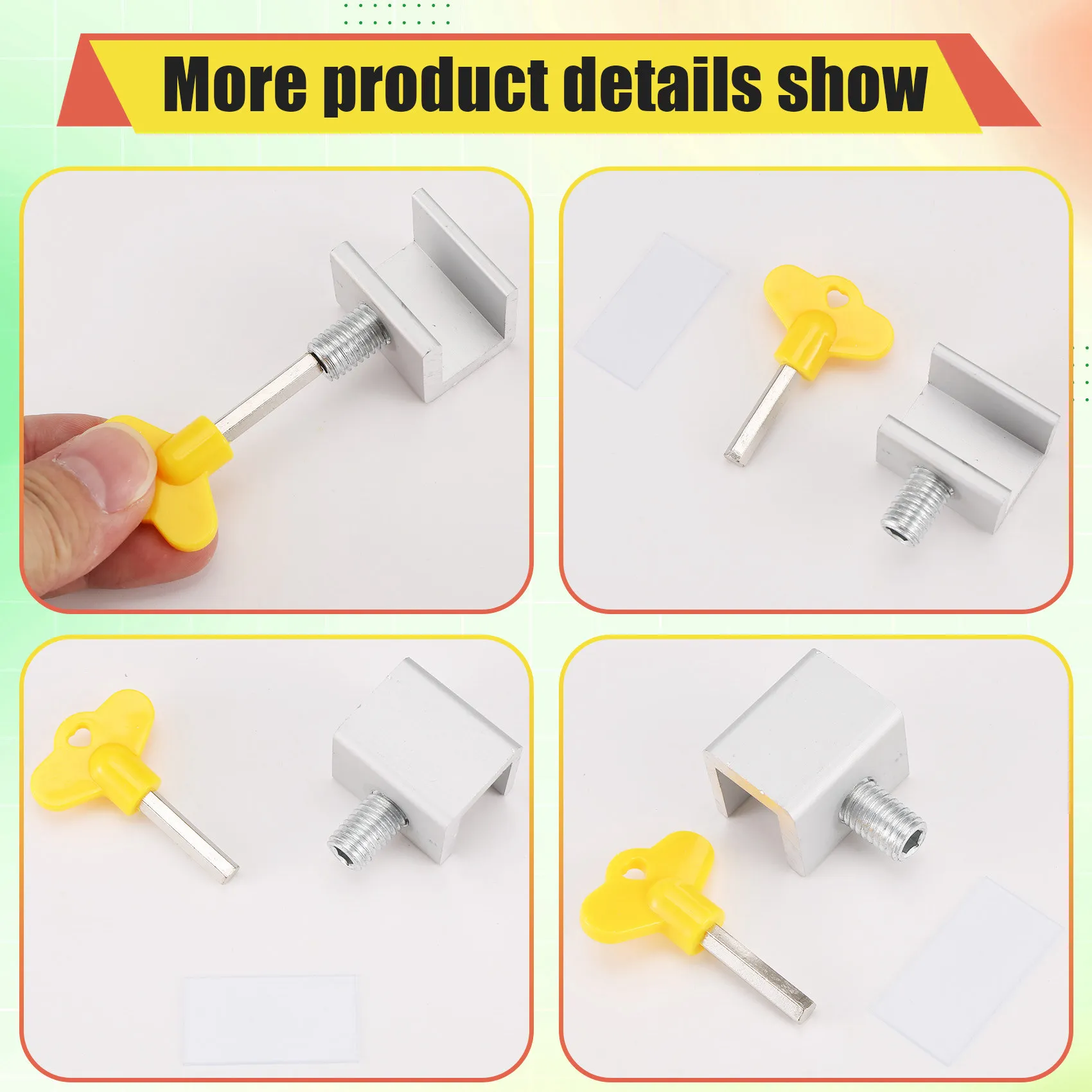 

Daily 10 Set Sliding Sash Stopper Cabinet Locks Straps Doors Security Anti-Theft Lock Window Sliding Door Doors Lock