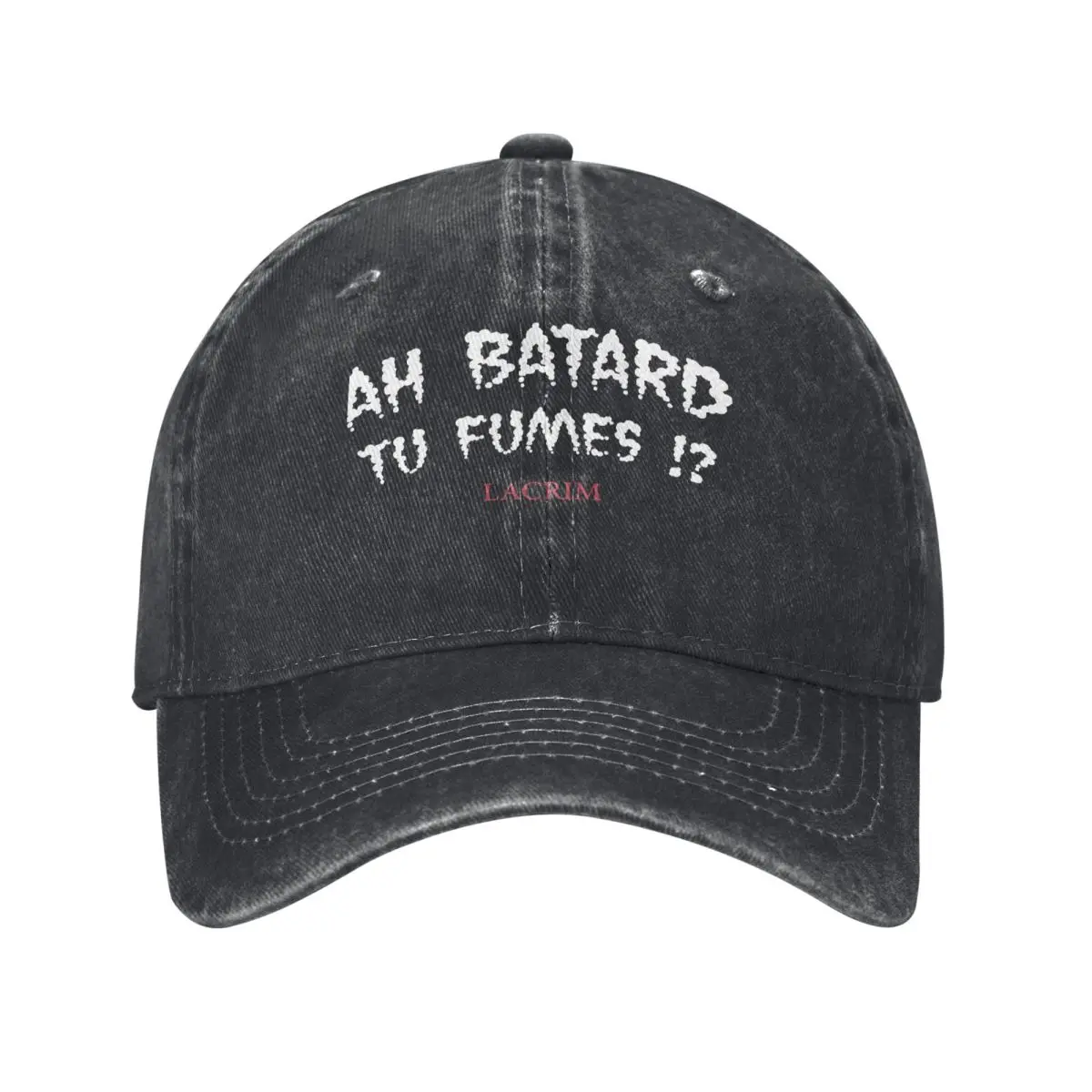 

Lacrim, Ah Bastard Tu Fumes, Ripped Streetwear denim Hat Durable for All Seasons Caps Men Baseball Cap For Men