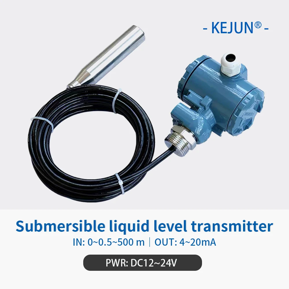 Liquid Water Level Probe Immersed Pressure Sensor Hydrostatic Submersible 4 20ma Liquid Level Probe Sensor Controller for Diesel