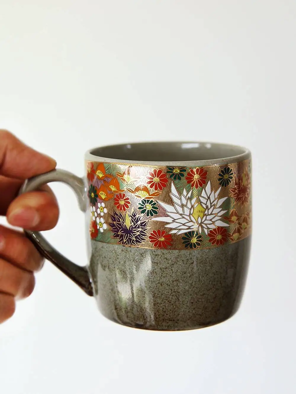 In Stock Japanese Imported Kutani Ware Gold Flower Mug Ceramic Water Tea Cup