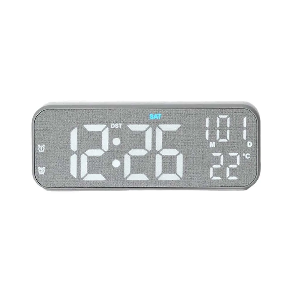 Multi Functional LED Clock Displaying Time Date Day Temperature Alarm for dst Settings Brightness Control for Home