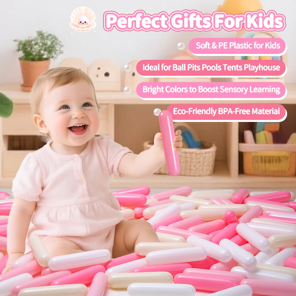 12.5CM 100個入り ピンク色 プラスチックボール 子供用 楽しい ウォータープール 海の波 ボールピット 屋外 テント おもちゃ クリスマスプレゼント用