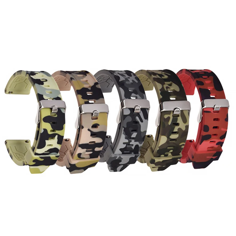 

Camouflage Silicone Watchband 22Mm Red Premium Comfort Fit Replacement Strap for Stylish Casual Business Watch