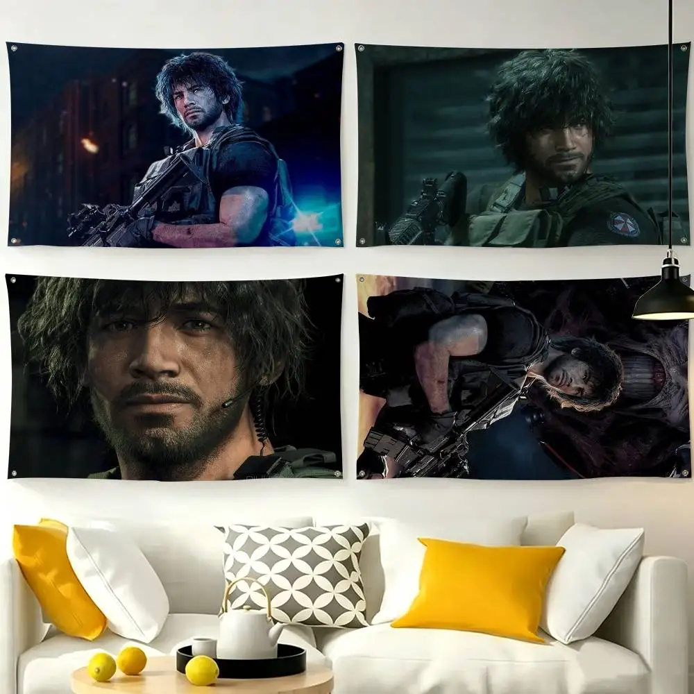 R-Resident E-Evil Carlos Oliveira Flags Wall Hanging Tapestry Outdoor Garage Room Decorative flag Background Blanket