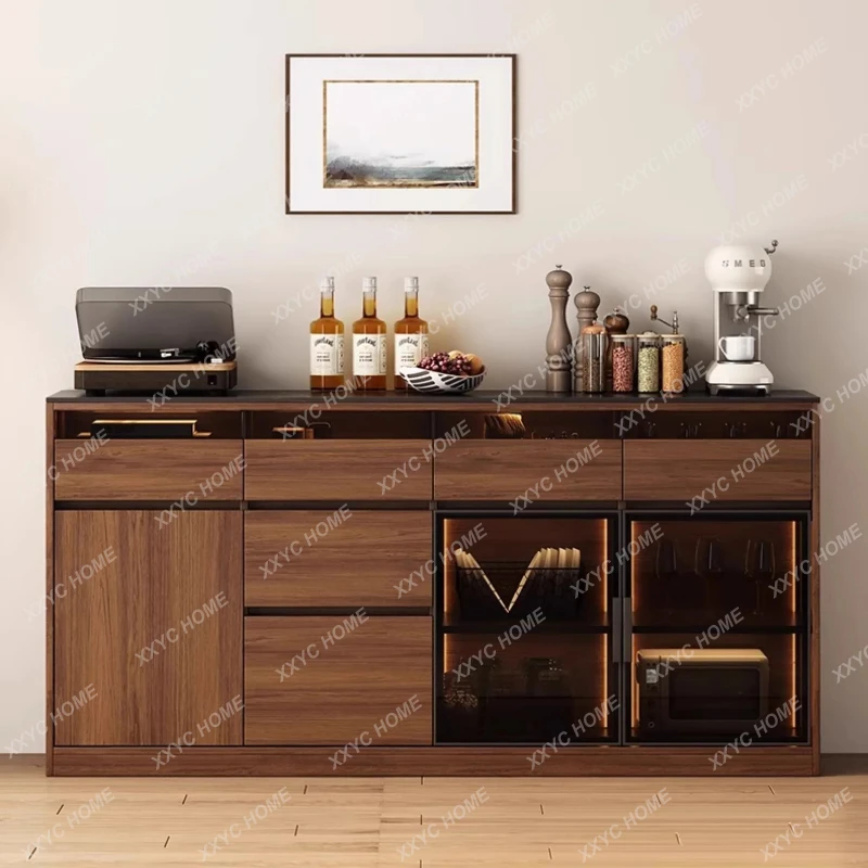 

Q Rock slab dining side cabinet Solid wood locker Living room tea against the wall
