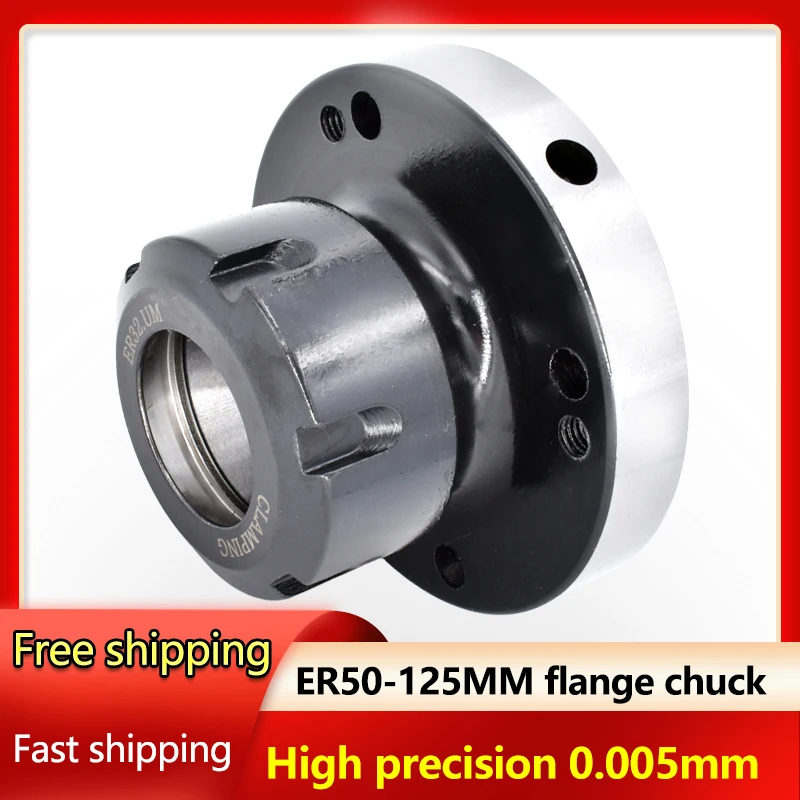 Collets Chuck 130mm ER40 ER50 Cartridge 125 160mm Mini Flange Four Axis Collet Fixture Chuck For CNC Milling Lathe machine Tool