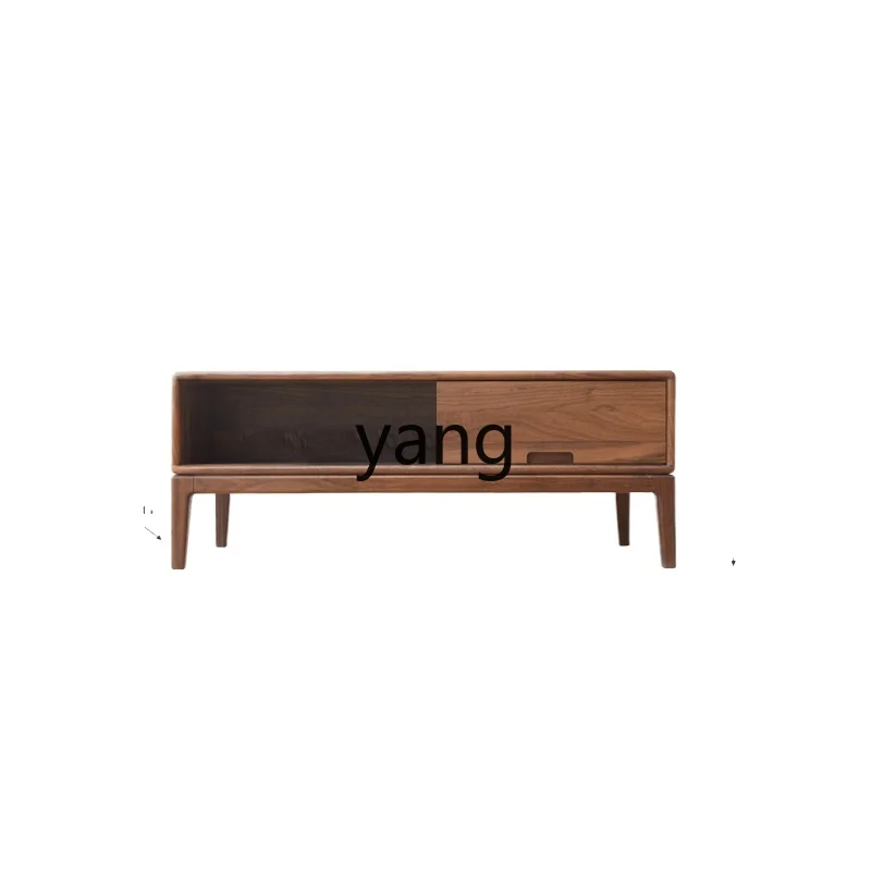 

LTT living room household black walnut all solid wood decoration new Chinese simple modern small apartment furniture