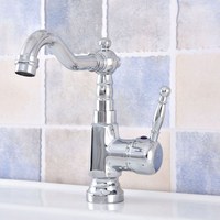 Kitchen Faucet Bathroom Sink Basin Mixer Tap Polished Chrome Brass Faucet 360 Swivel Spout  tsf635