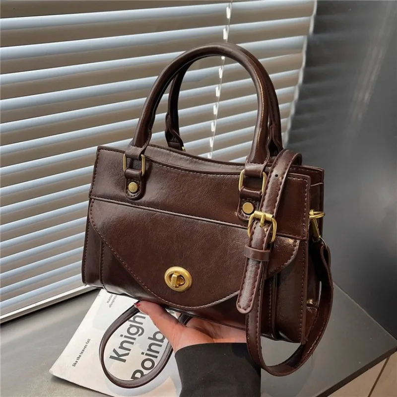 

Стильная сумка-тоут из кожи для женщин, элегантная парижская дизайнерская сумка через плечо, винтажная сумка для подгузников.