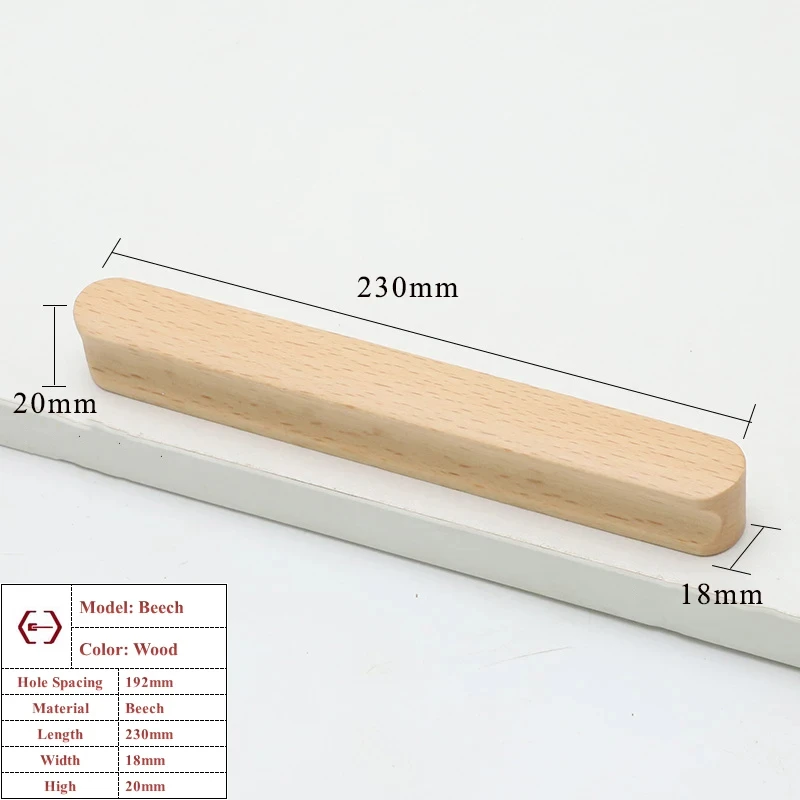 Walnoot Beuken Keukenkast Handvat Lade Massief Houten Meubeldeur Lade Ronde Knop Kast Houten Handvat Hardware Lange Trek