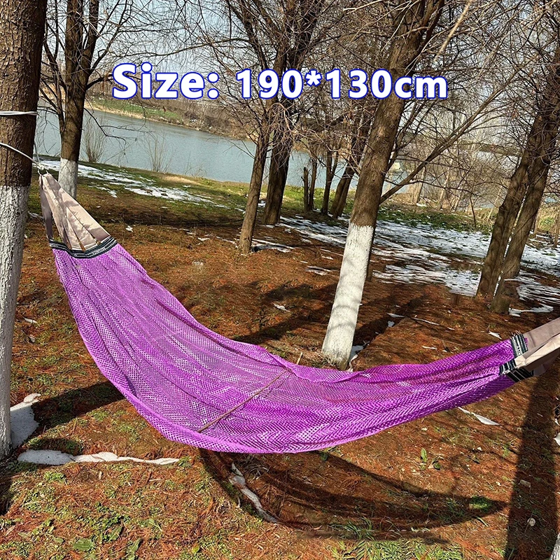 Ice Silk Mesh Hammock For Outdoor Sleeping Net Bed With Rope Portable Hiking Camping Garden Beach Yard Travel Swing Hanging Bed